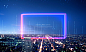 霓虹框架城市夜景海报设计模板 (psd)
