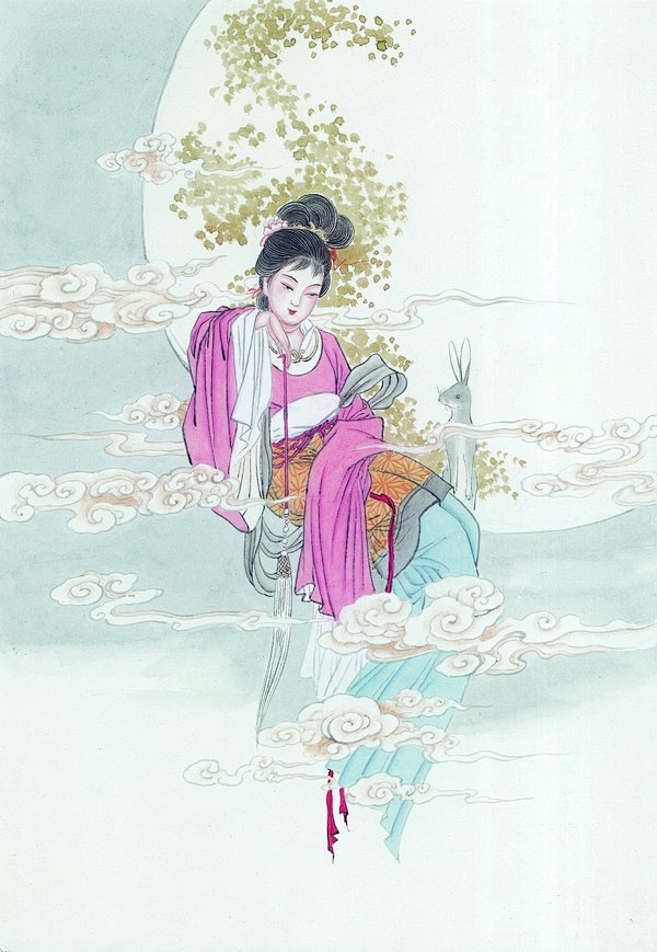美女形象嫦娥嫦娥奔月仙女窈窕淑女中国国画中国国画窈窕淑女