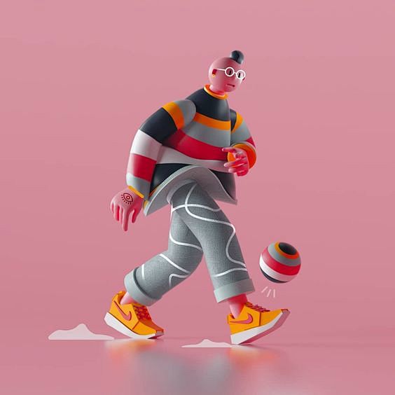 c4d人物c4d潮玩ip卡通形象c4d建模渲染自网络精选