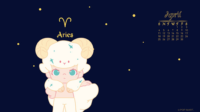 泡泡玛特dimoo星座横版壁纸