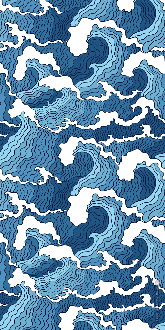 高清中式水纹矢量底纹背景