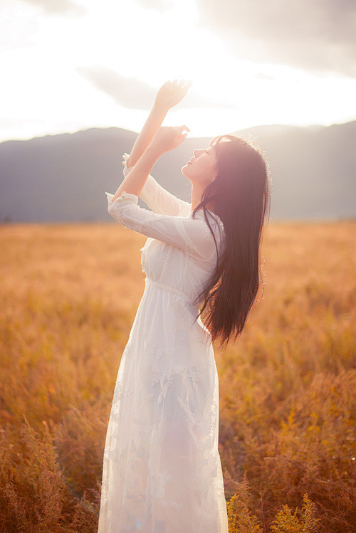 我将自己放逐在岁月的长廊看一朵花绚烂自成一景的静美看一片云由卷到