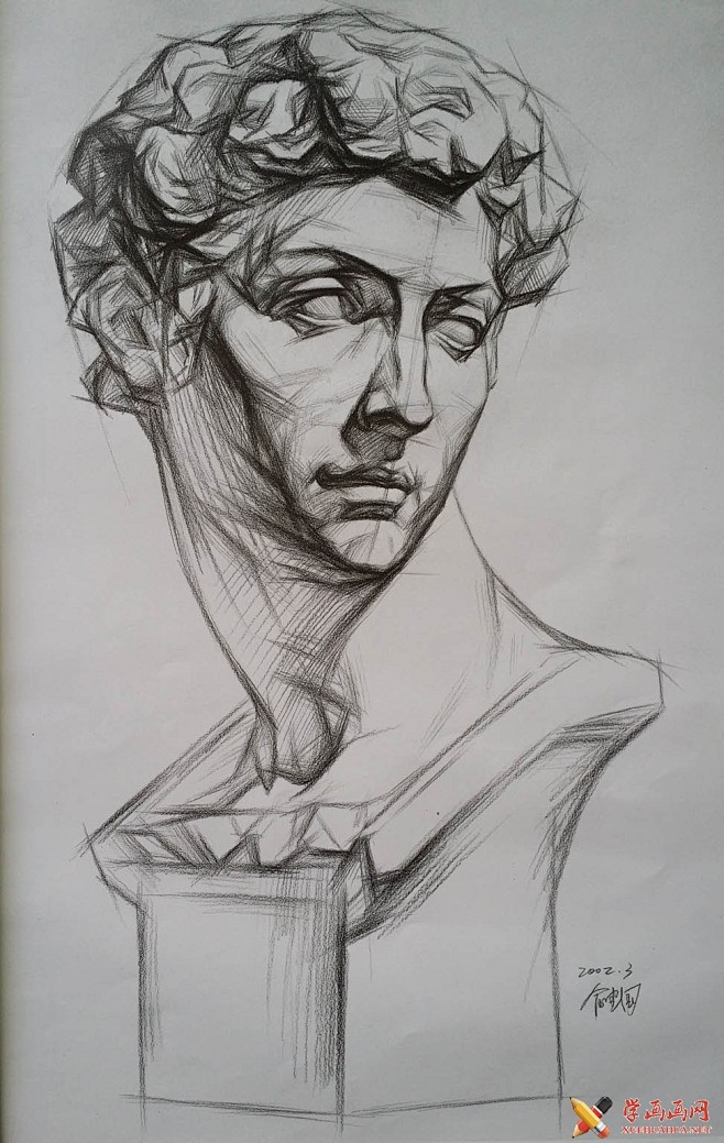 小卫石膏像优秀素描范画1素描石膏像