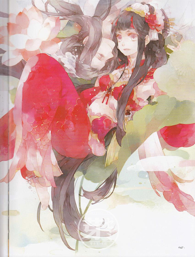 琳琅眠狼画集水彩水墨唯美插画教程美术绘画临摹设计素材xf021淘宝网