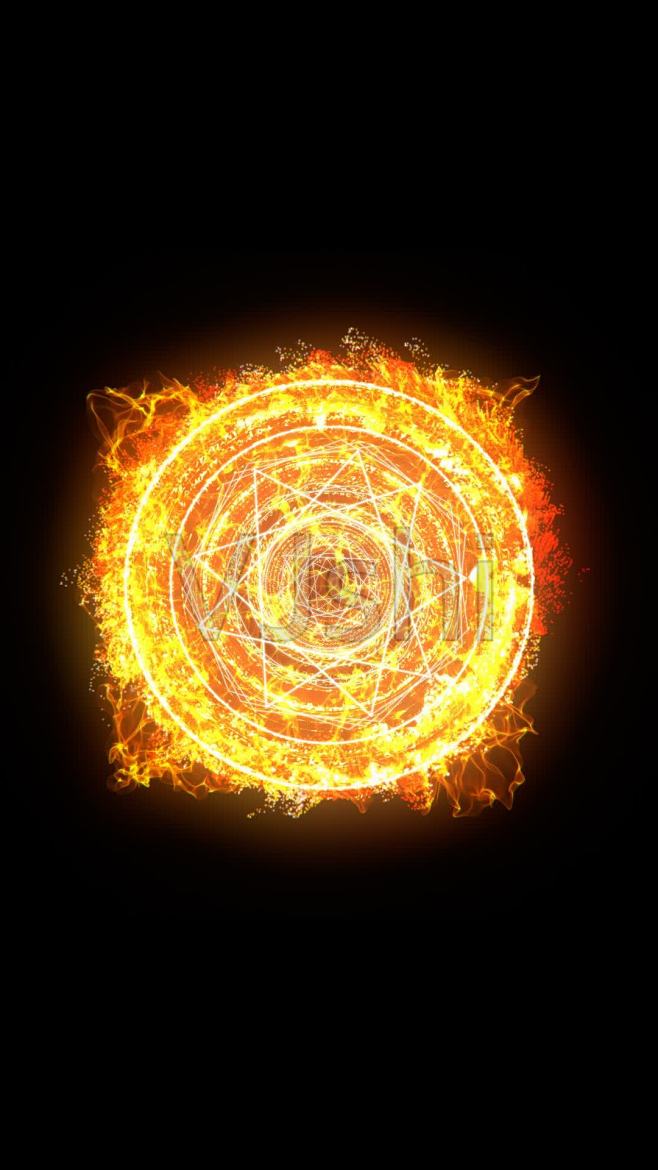 抖音循环火焰魔法阵特效素材