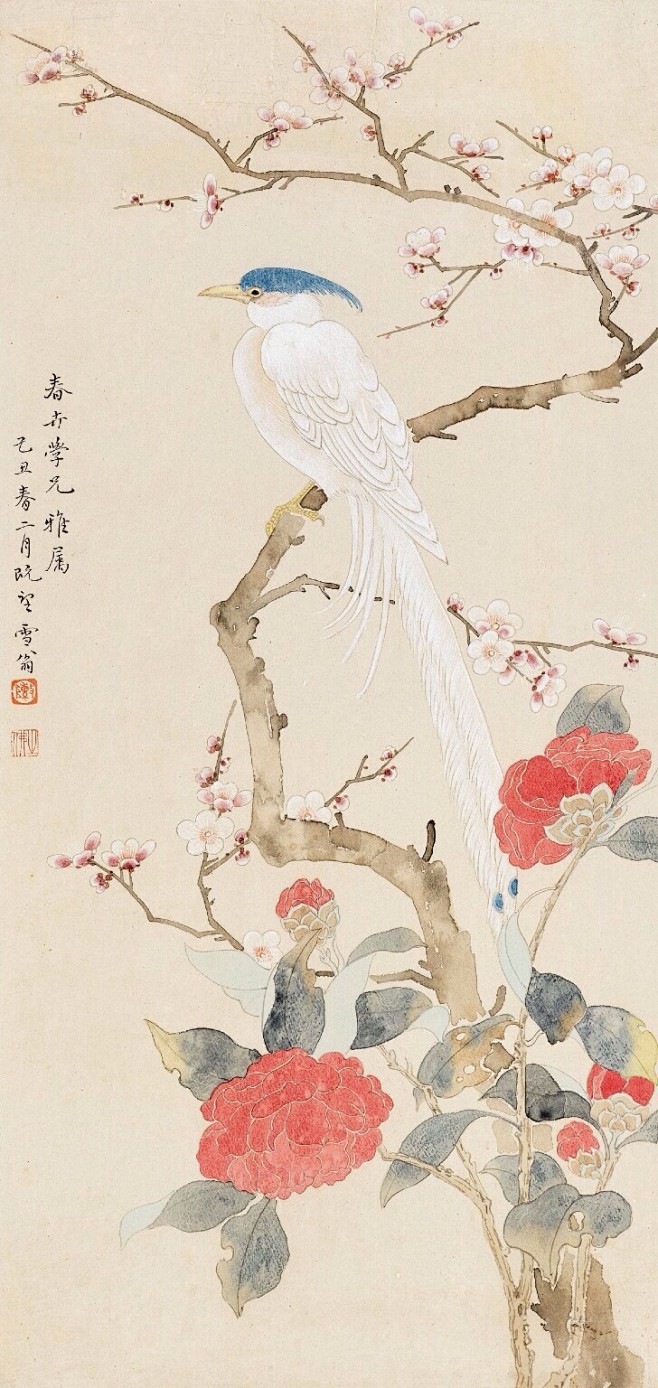 陈之佛作画非常严谨一生仅完成了500余幅工笔花鸟创作以淡薄名利的心