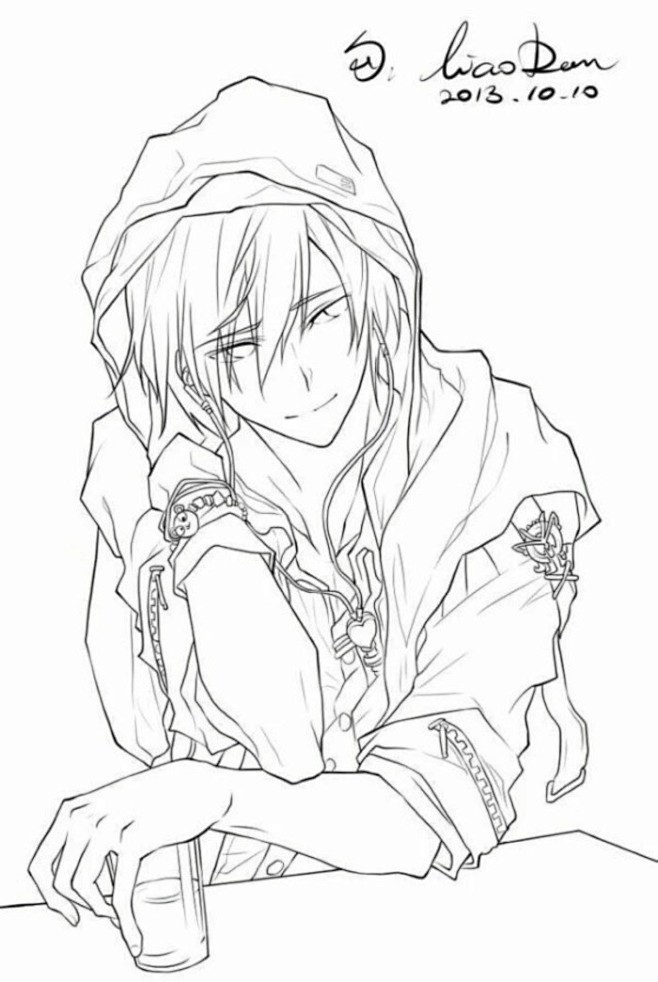 手绘教程漫画人物线稿