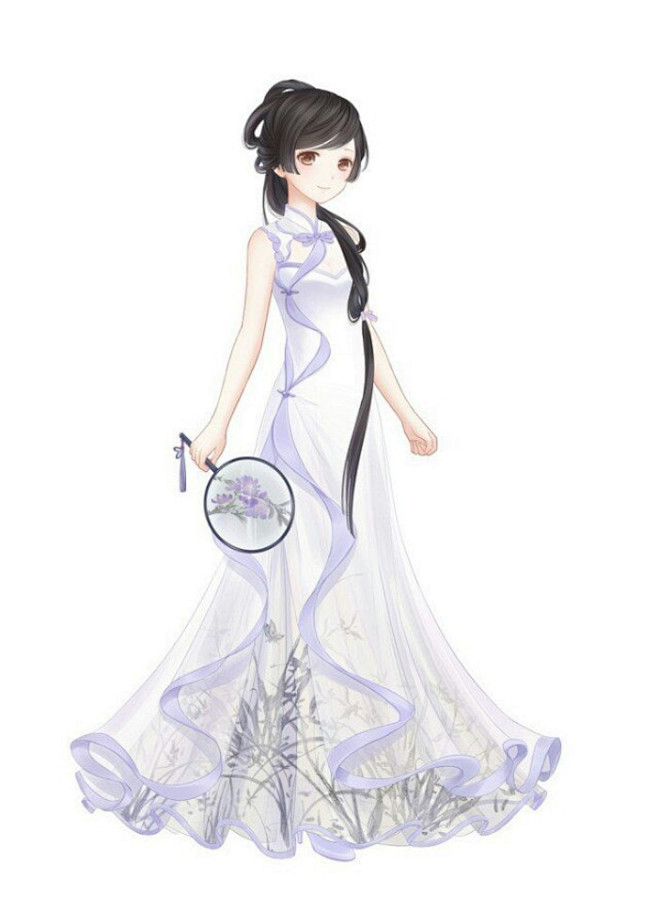 古风动漫人物风景手绘插画服装古代