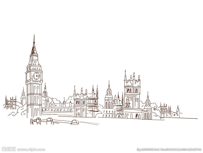 线描城市伦敦