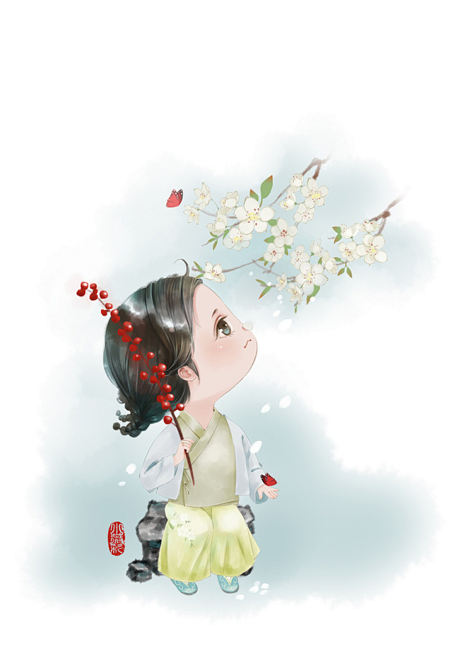 07-21 21:13:57q版可爱的小丫头手绘74古风人物萱灵萱同采自www