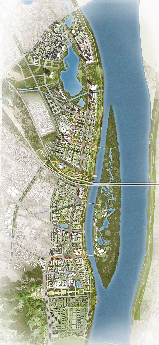 长沙湘江月亮岛文旅新城总平面图