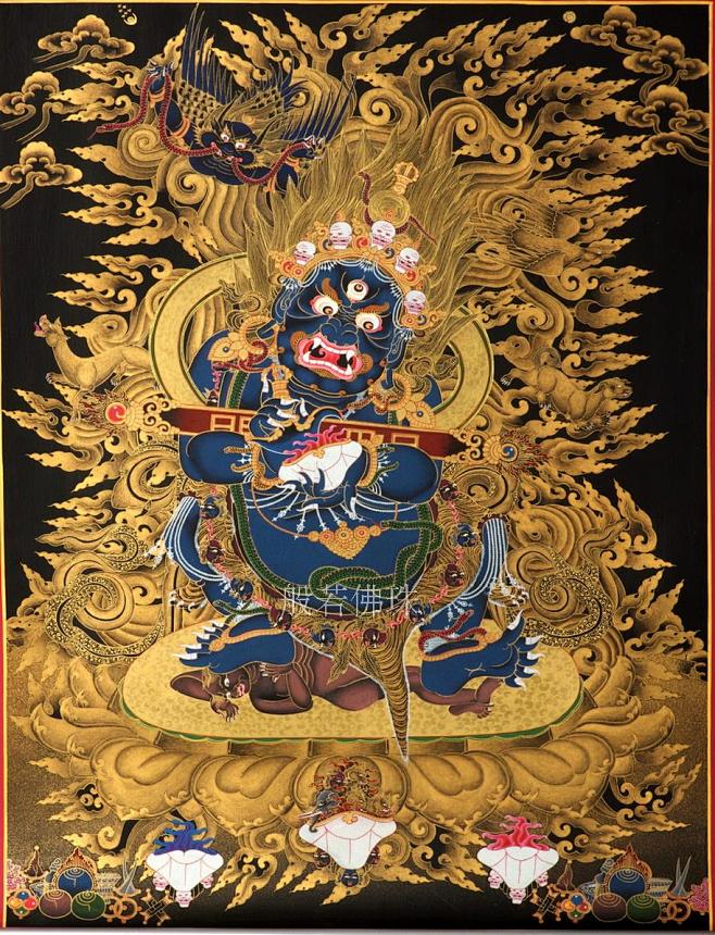 般若佛珠精品红棒玛哈嘎拉唐卡画尼泊尔藏族喇嘛纯手绘稀有藏品淘宝网