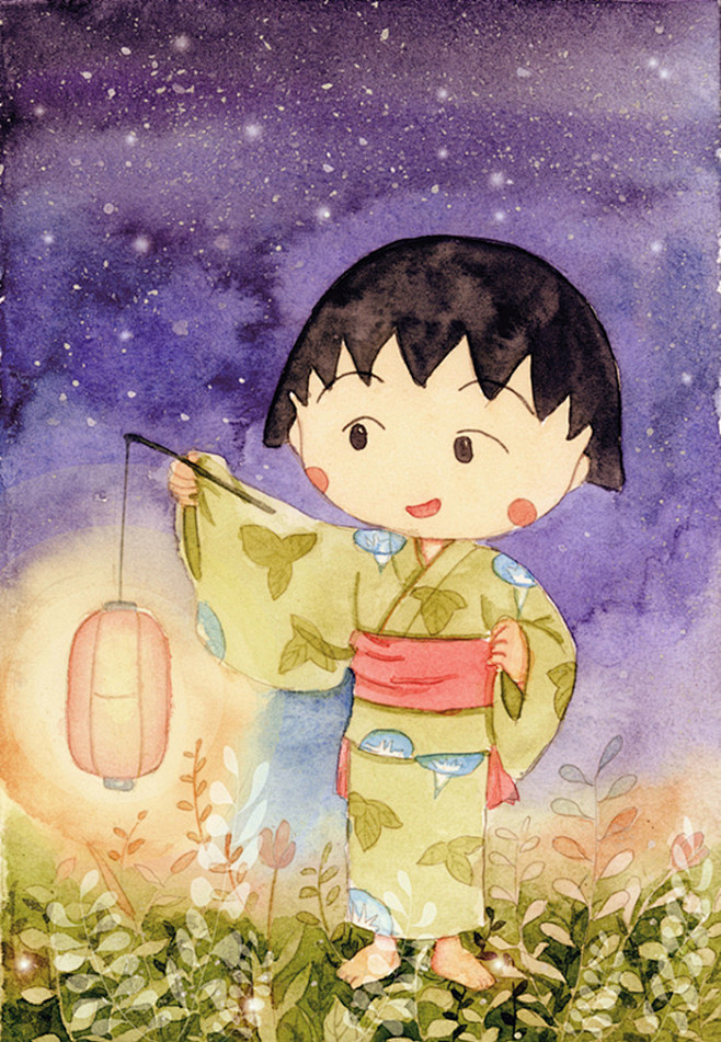 樱桃小丸子水彩