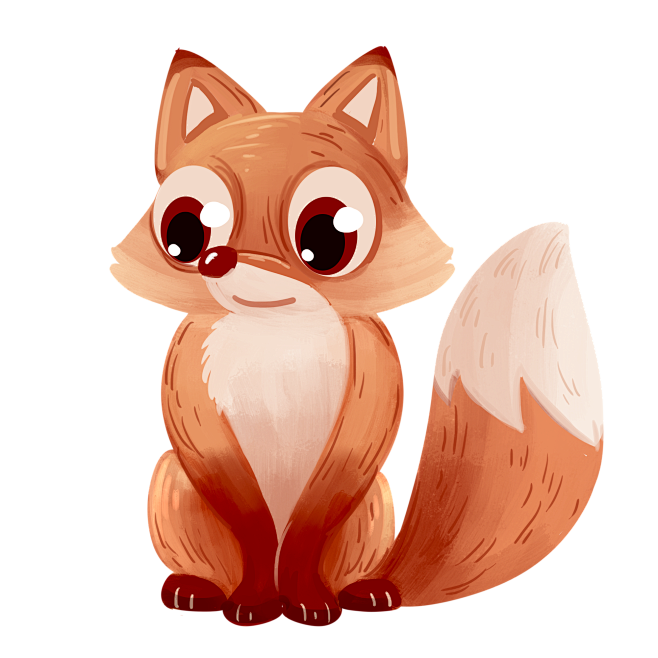 卡通动物自白手绘狐狸