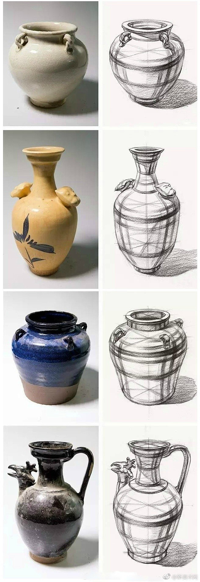 初学素描不会画可以从小水果小蔬菜开始练习小物品的明暗交界线结构