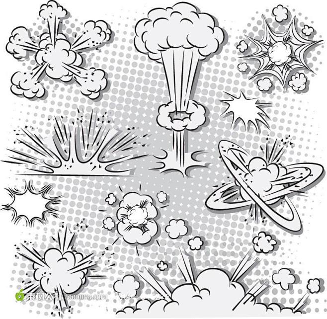 爆炸烟幕弹漫画背景