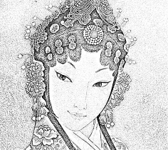 京剧人物素描手绘图片