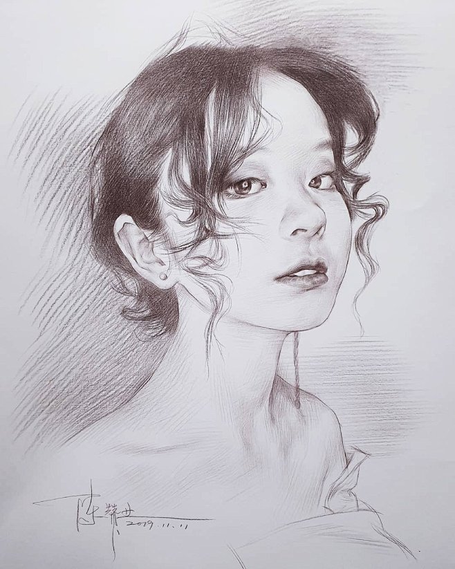 人物素描作者陈赞业素描