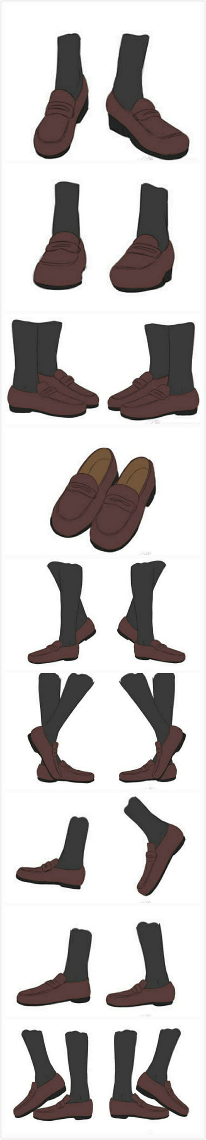 日系小皮鞋参考画法去水印版