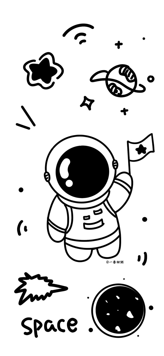 卡通手机壁纸宇航员cr一番甜粥