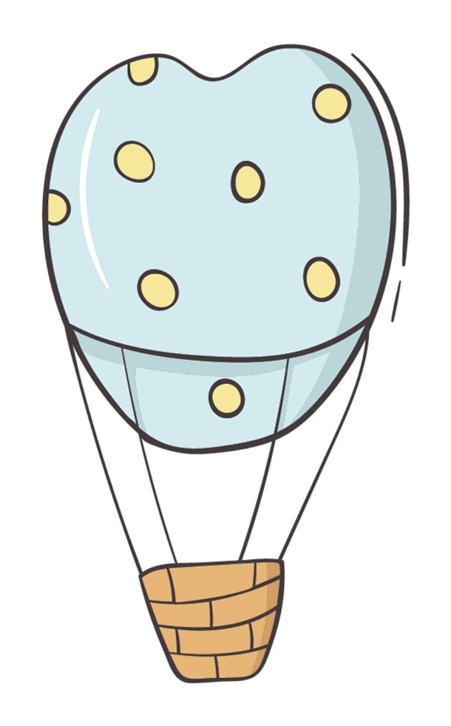 热气球可爱卡通手绘设计元素png下载直接使用