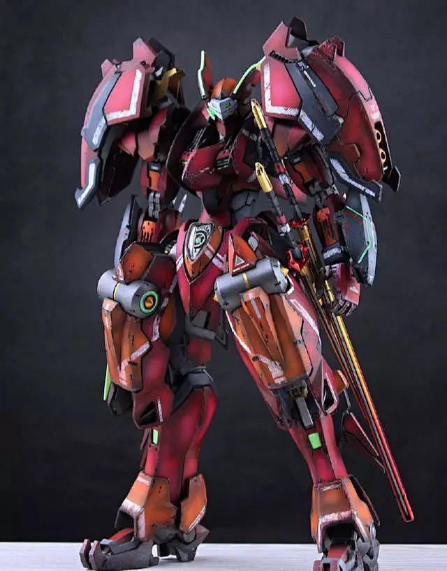 模玩控阴影旧化涂装凯能全武装达萨可红夜无论是国产的机甲模型设计