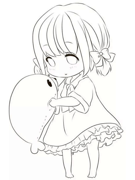 黑白线稿动漫人物线稿女生漫画线稿黑白线稿动漫人物线稿