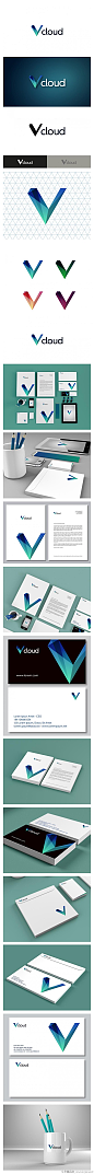 #品牌控# vCloud云计算服务品牌VI设计。