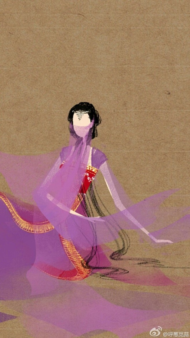 48呼葱觅蒜 #无脸古装群像##仙剑三#紫萱插画人物爱喝醋的猫同采自www