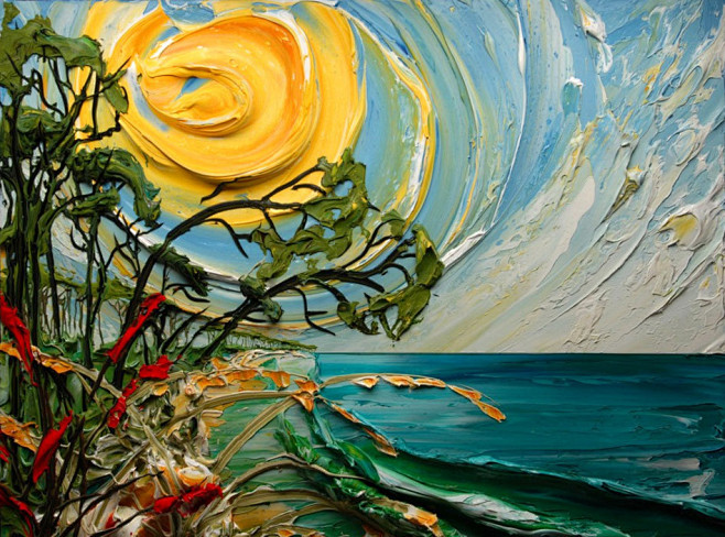 风景浮雕油画justingaffrey