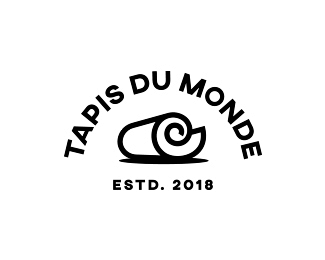 tapisdumonde地毯品牌地毯logo卷纸黑白色建材简约