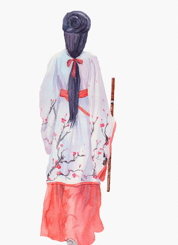 立绘持箫美女背影更多加qq群539251738