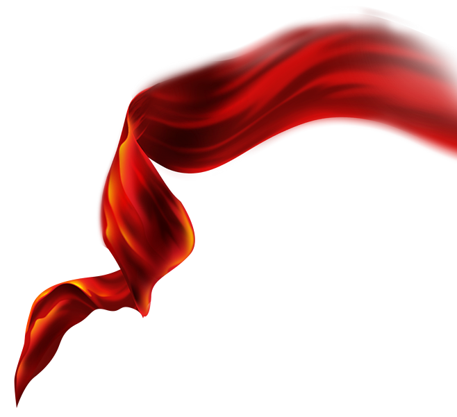 缎面红旗彩带png免扣素材透明素材