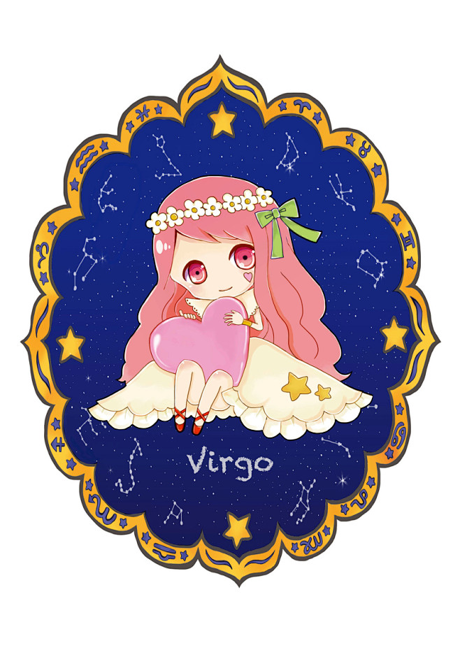 十二星座图片萌图处女座