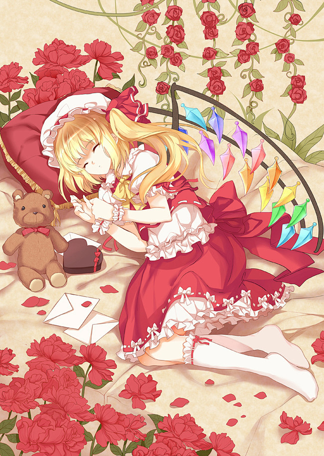 东方project芙兰朵露斯卡雷特同人图插画壁纸沉睡的二妹半次元第一