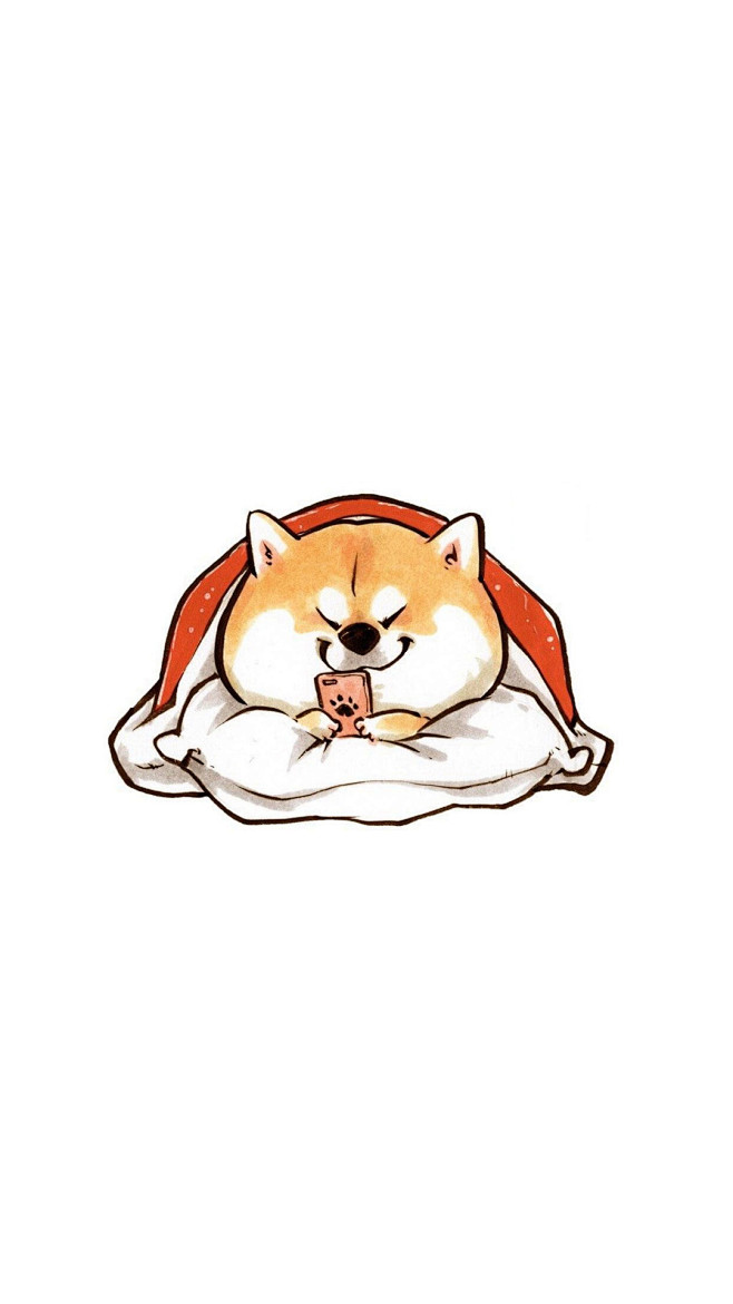 精选柴犬可爱手绘卡通高清图片手机壁纸