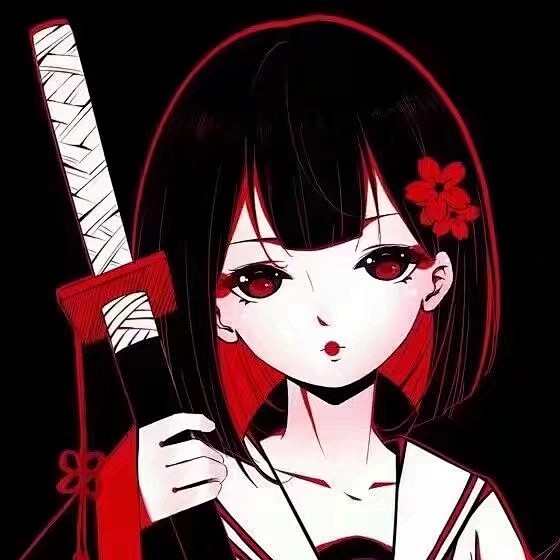 动漫头像男生女生邪魅可爱血腥霸气萌二次元少女黑色红色哲也收集侵删