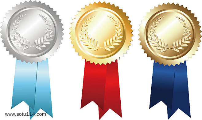 彩带金银铜奖荣誉奖牌