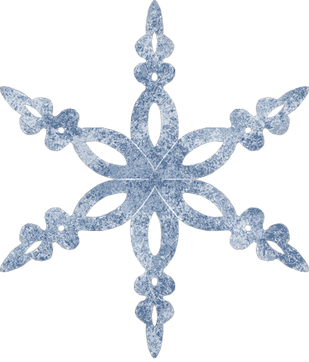 雪花冰晶冬日冷色调圣诞手绘png免扣元素