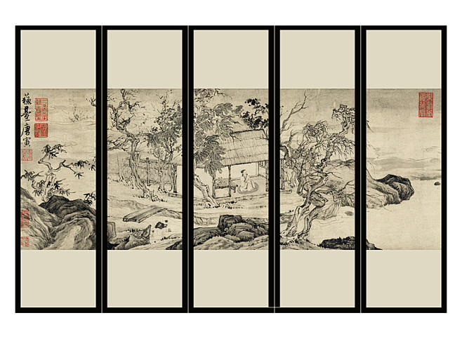 兰氏艺术家居半透明屏风纱屏风折叠屏风山水pf188淘宝网