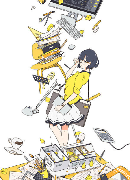 日本插画师うき插画作品第二刊ocg插画控