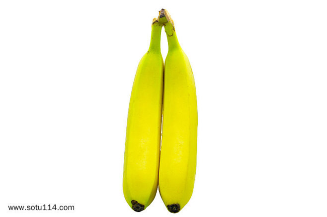 香蕉两根新鲜水果实拍免抠png图片