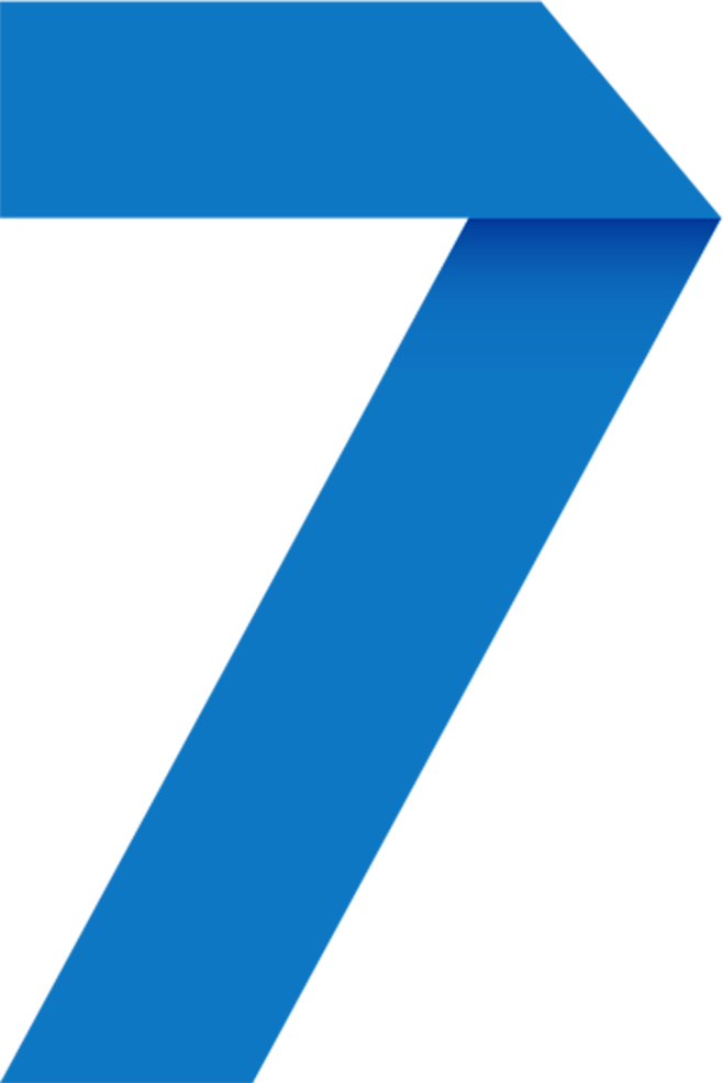 png艺术字数字素材蓝色折纸阿拉伯数字7