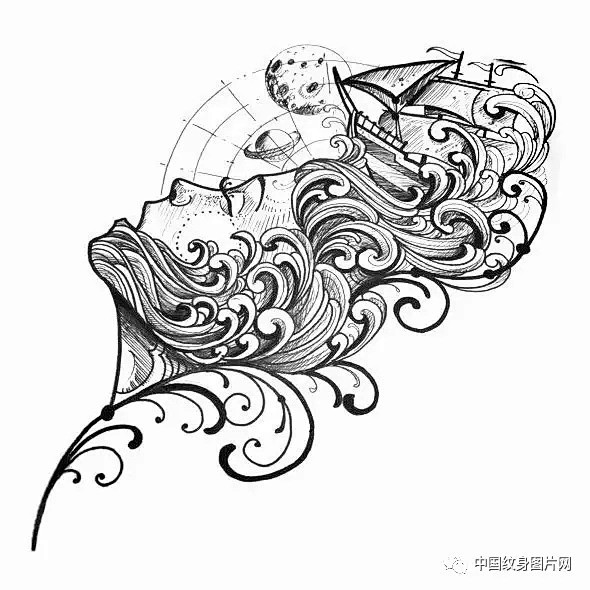 素材精美纹身手稿
