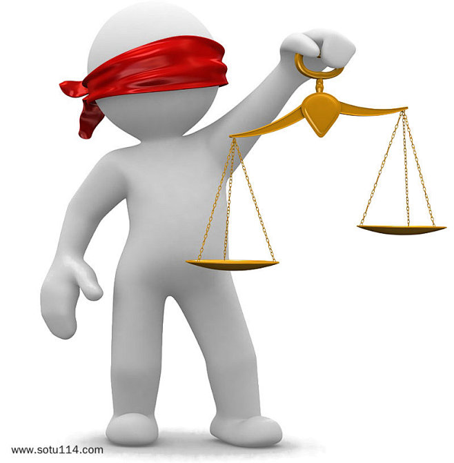 蒙眼公平天平3d小人