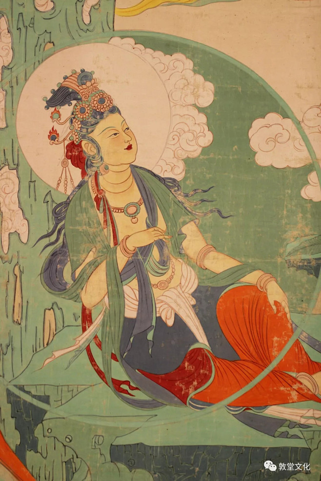 张大千敦煌艺术精品临摹五代水月观音图轴