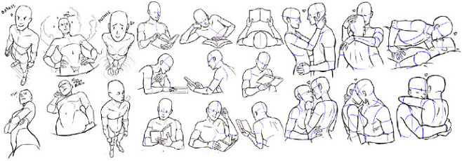 设计秀常见的动漫人物肢体动作的画法拿去练习自己收藏转需sai资源库