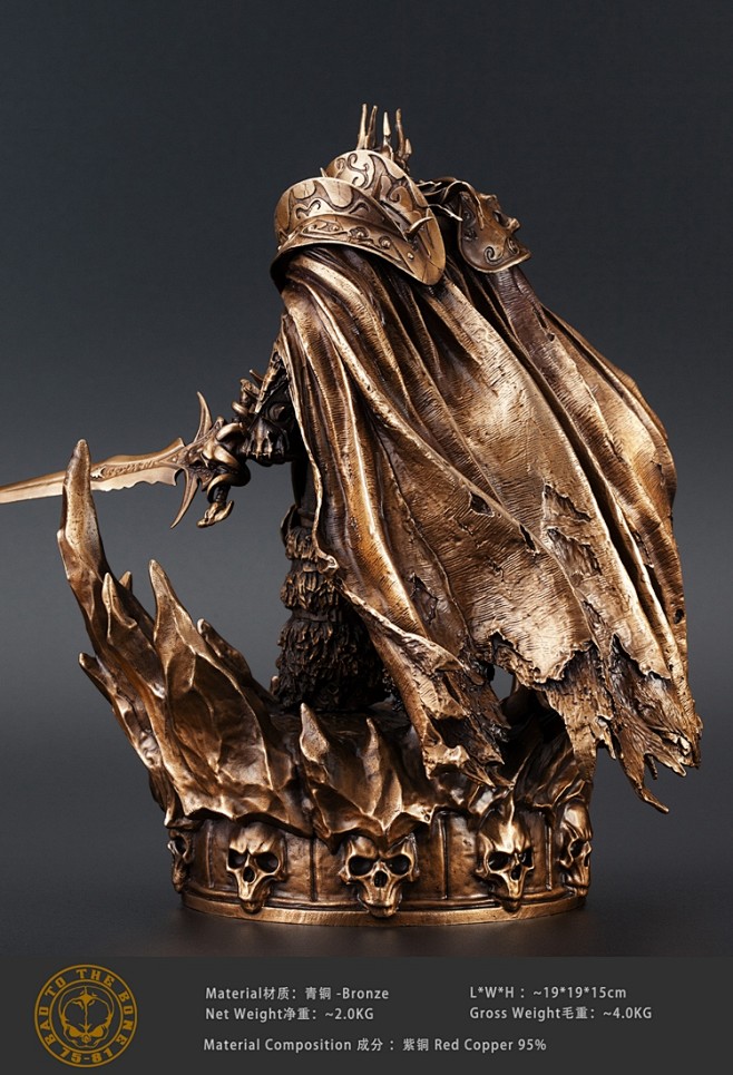 奥格瑞玛青铜暴雪wow魔兽世界巫妖王阿尔萨斯全身像手办模型雕像淘宝