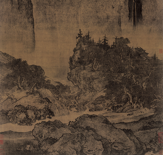 溪山行旅图局部范宽