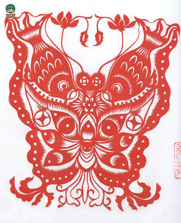 蝴蝶剪纸图案大全中国蝴蝶文化之陕西蝶剪纸